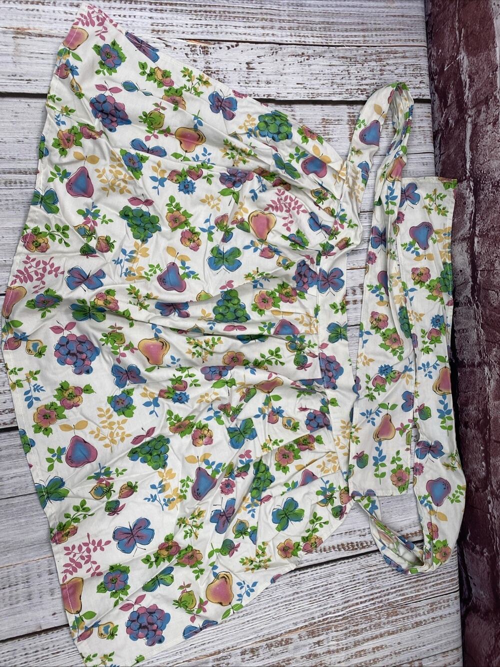 Grapes Pears Flowers Apron Half Apron Cooking Spring Summer